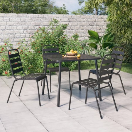 Juego de comedor de jardín 5 piezas acero gris antracita de vidaXL, Conjuntos de jardín - Ref: Foro24-3187988, Precio: 279,12...