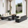 Conjunto de sofá de jardín con cojín 9 pcs Negro y crema en Sofás de exterior | Comprar online en Foru.es