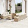 Conjunto de sofás de jardín con cojín 10 pcs Beige Poliratán en Sofás de exterior | Comprar online en Foru.es