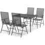Juego de comedor de jardín 5 piezas acero gris antracita de vidaXL, Conjuntos de jardín - Ref: Foro24-3187979, Precio: 298,14...