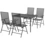 Juego de comedor de jardín 5 piezas acero gris antracita de vidaXL, Conjuntos de jardín - Ref: Foro24-3187979, Precio: 298,14...