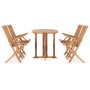 Set de comedor de jardín plegable 5 pzas madera maciza de teca en Conjuntos de jardín | Comprar online en Foru.es