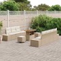 Conjunto de sofás de jardín con cojín 10 pcs Beige Poliratán en Sofás de exterior | Comprar online en Foru.es
