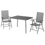 Juego de comedor de jardín 3 piezas acero gris antracita de vidaXL, Conjuntos de jardín - Ref: Foro24-3187980, Precio: 216,21...