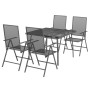 Juego de comedor de jardín 5 piezas acero gris antracita de vidaXL, Conjuntos de jardín - Ref: Foro24-3187978, Precio: 298,62...