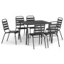 Juego de comedor de jardín 7 piezas acero gris antracita de vidaXL, Conjuntos de jardín - Ref: Foro24-3187990, Precio: 418,47...