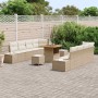 Conjunto de sofá de jardín con cojín 11 pcs Beige y Crema en Sofás de exterior | Comprar online en Foru.es