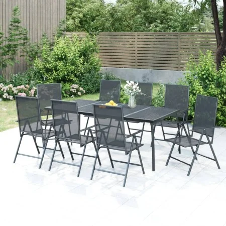 Juego de comedor de jardín 9 piezas acero gris antracita de vidaXL, Conjuntos de jardín - Ref: Foro24-3187984, Precio: 568,66...