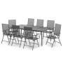 Juego de comedor de jardín 9 piezas acero gris antracita de vidaXL, Conjuntos de jardín - Ref: Foro24-3187984, Precio: 592,86...