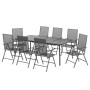 Juego de comedor de jardín 9 piezas acero gris antracita de vidaXL, Conjuntos de jardín - Ref: Foro24-3187984, Precio: 592,86...