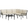 Juego de muebles de jardín 6 piezas acero y cojines color arena de vidaXL, Conjuntos de jardín - Ref: Foro24-3187962, Precio:...