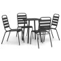 Juego de comedor de jardín 5 piezas acero gris antracita de vidaXL, Conjuntos de jardín - Ref: Foro24-3187986, Precio: 248,17...