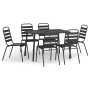 Juego de comedor de jardín 7 piezas acero gris antracita de vidaXL, Conjuntos de jardín - Ref: Foro24-3187992, Precio: 444,65...