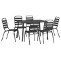 Juego de comedor de jardín 7 piezas acero gris antracita de vidaXL, Conjuntos de jardín - Ref: Foro24-3187992, Precio: 444,65...