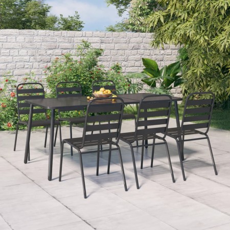 Juego de comedor de jardín 7 piezas acero gris antracita de vidaXL, Conjuntos de jardín - Ref: Foro24-3187993, Precio: 460,16...