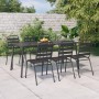 Juego de comedor de jardín 7 piezas acero gris antracita de vidaXL, Conjuntos de jardín - Ref: Foro24-3187993, Precio: 460,16...