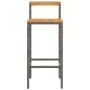 Taburetes altos 2 uds madera de acacia y ratán sintético gris de vidaXL, Taburetes de cocina - Ref: Foro24-362607, Precio: 92...