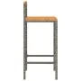Taburetes altos 2 uds madera de acacia y ratán sintético gris de vidaXL, Taburetes de cocina - Ref: Foro24-362607, Precio: 92...