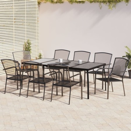 Juego de comedor de jardín 9 piezas acero gris antracita de vidaXL, Conjuntos de jardín - Ref: Foro24-3187974, Precio: 594,38...