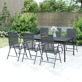 Juego de comedor de jardín 7 piezas acero gris antracita de vidaXL, Conjuntos de jardín - Ref: Foro24-3187983, Precio: 506,43...