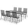 Juego de comedor de jardín 7 piezas acero gris antracita de vidaXL, Conjuntos de jardín - Ref: Foro24-3187983, Precio: 506,43...