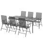 Juego de comedor de jardín 7 piezas acero gris antracita de vidaXL, Conjuntos de jardín - Ref: Foro24-3187983, Precio: 506,43...
