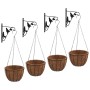 Soportes para cestas colgantes con maceteros 4 uds acero negro de vidaXL, Enrejados y soportes para plantas - Ref: Foro24-318...