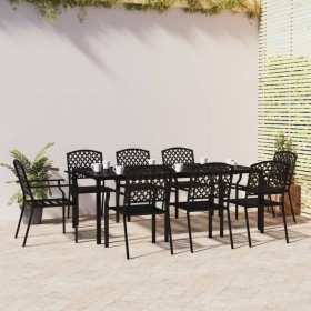 Juego de comedor de jardín 9 piezas acero gris antracita de vidaXL, Conjuntos de jardín - Ref: Foro24-3188006, Precio: 816,42...