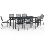 Juego de comedor de jardín 9 piezas acero gris antracita de vidaXL, Conjuntos de jardín - Ref: Foro24-3188006, Precio: 816,42...