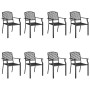 Juego de comedor de jardín 9 piezas acero gris antracita de vidaXL, Conjuntos de jardín - Ref: Foro24-3188006, Precio: 816,42...