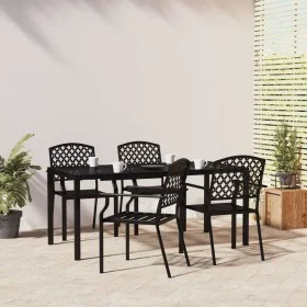 Juego de comedor de jardín 5 piezas acero gris antracita de vidaXL, Conjuntos de jardín - Ref: Foro24-3188004, Precio: 455,53...