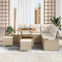 Conjunto de sofás de jardín con cojín 8 pcs Beige Poliratán en Sofás de exterior | Comprar online en Foru.es