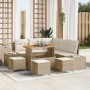 Conjunto de sofá de jardín 8 pcs Beige Poliratán en Sofás de exterior | Comprar online en Foru.es