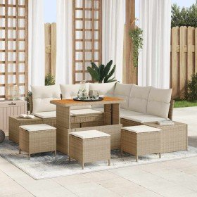 Conjunto de sofá de jardín 8 pcs Beige Poliratán en Sofás de exterior | Comprar online en Foru.es