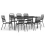 Juego de comedor de jardín 9 piezas acero gris antracita de vidaXL, Conjuntos de jardín - Ref: Foro24-3187994, Precio: 536,37...