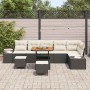Conjunto de sofá de jardín con cojín 9 pcs Negro y crema en Sofás de exterior | Comprar online en Foru.es