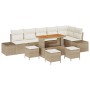 Conjunto de sofá de jardín con cojín 9 pcs Beige y Crema en Sofás de exterior | Comprar online en Foru.es