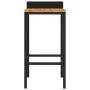 Taburetes altos 4 uds madera de acacia y ratán sintético negro de vidaXL, Taburetes de cocina - Ref: Foro24-362604, Precio: 1...