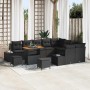 Conjunto de sofás de jardín con cojín 12 pcs Negro Poliratán en Sofás de exterior | Comprar online en Foru.es