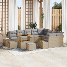 Conjunto de sofá de jardín con cojín 12 pcs Beige y Gris Claro en Sofás de exterior | Comprar online en Foru.es