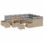 Conjunto de sofá de jardín con cojín 12 pcs Beige y Gris Claro en Sofás de exterior | Comprar online en Foru.es