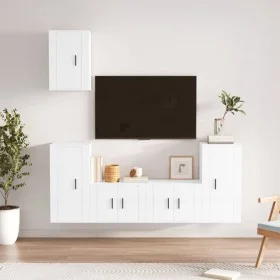 Set de muebles de TV 5 pzas madera contrachapada blanco brillo de vidaXL, Muebles TV - Ref: Foro24-3188576, Precio: 224,32 €,...