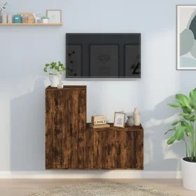 Set de muebles de TV 2 pzas madera contrachapada roble ahumado de vidaXL, Muebles TV - Ref: Foro24-3188459, Precio: 85,85 €, ...