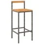 Taburetes altos 4 uds madera de acacia y ratán sintético gris de vidaXL, Taburetes de cocina - Ref: Foro24-362609, Precio: 16...