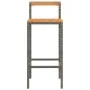 Taburetes altos 4 uds madera de acacia y ratán sintético gris de vidaXL, Taburetes de cocina - Ref: Foro24-362609, Precio: 16...
