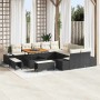 Conjunto de sofás de jardín con cojín 13 pcs Negro Poliratán en Sofás de exterior | Comprar online en Foru.es