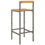 Taburetes altos 4 uds madera de acacia y ratán sintético gris de vidaXL, Taburetes de cocina - Ref: Foro24-362609, Precio: 17...