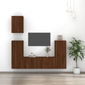 Set de muebles para TV 5 pzas madera contrachapada roble marrón de vidaXL, Muebles TV - Ref: Foro24-3188781, Precio: 230,17 €...