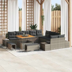 Conjunto de sofá de jardín 13 pcs Gris Claro y Gris Oscuro en Sofás de exterior | Comprar online en Foru.es