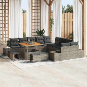 Conjunto de sofá de jardín 13 pcs Gris Claro y Gris Oscuro en Sofás de exterior | Comprar online en Foru.es